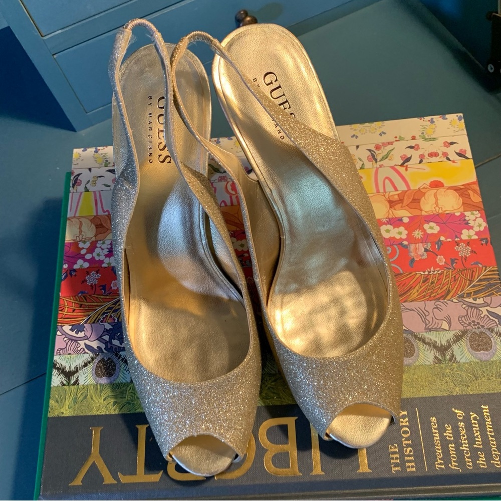 Guess Gold Glitter Heels